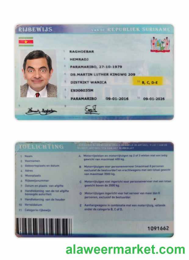 Suriname driving license